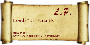 Lovász Patrik névjegykártya